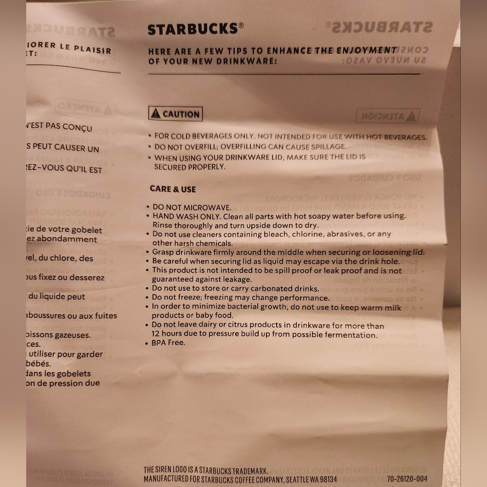 Starbucks Vacuum Insulated Water Bottle - Picture 4 of 4